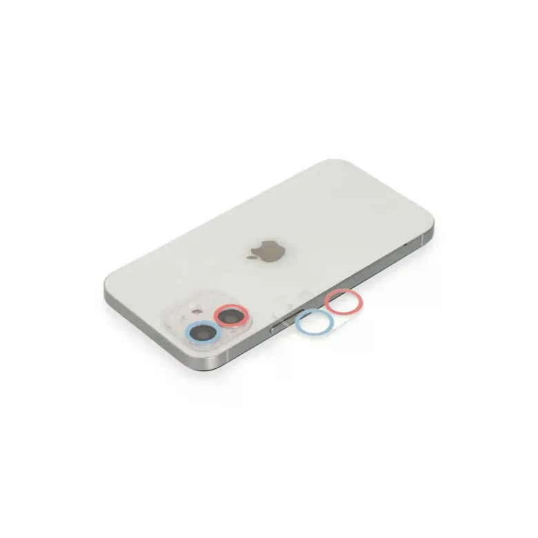 İphone 12 Mini Renkli Kamera Lens Koruma Cam - Pembe-mavi