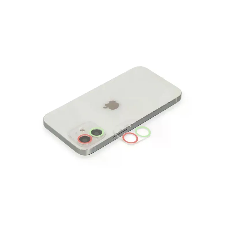 İphone 12 Mini Renkli Kamera Lens Koruma Cam - Yeşil-pembe