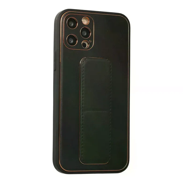 iPhone 12 Pro Kılıf Coco Deri Standlı Kapak - Siyah