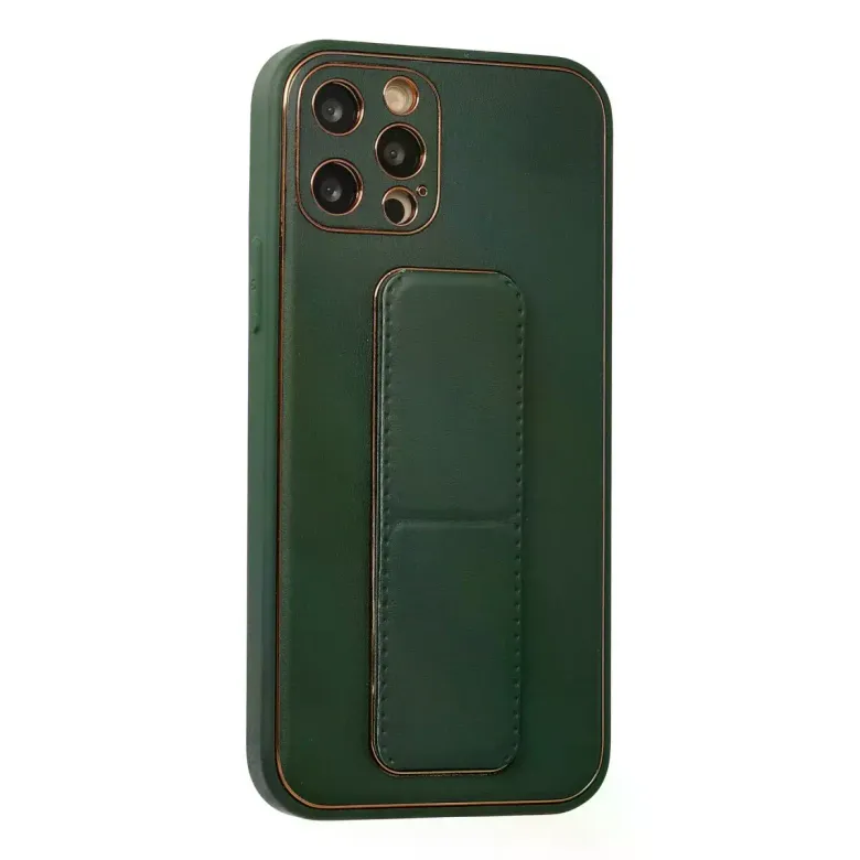 iPhone 12 Pro Kılıf Coco Deri Standlı Kapak - Yeşil