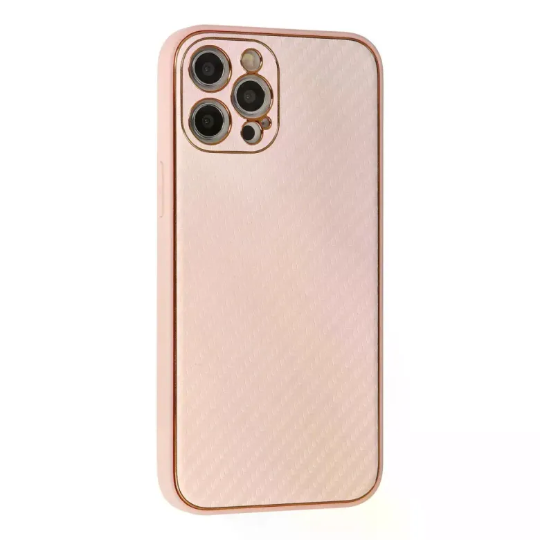 iPhone 12 Pro Kılıf Coco Karbon Silikon - Pembe