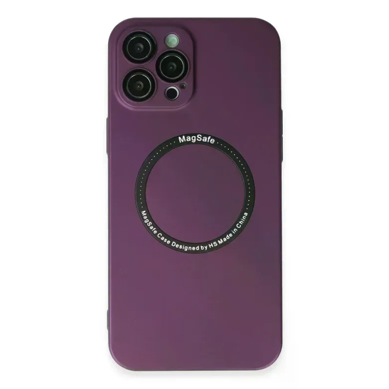 iPhone 12 Pro Kılıf Jack Magneticsafe Lens Silikon - Mürdüm