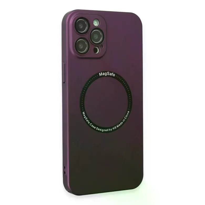 iPhone 12 Pro Kılıf Jack Magneticsafe Lens Silikon - Mürdüm