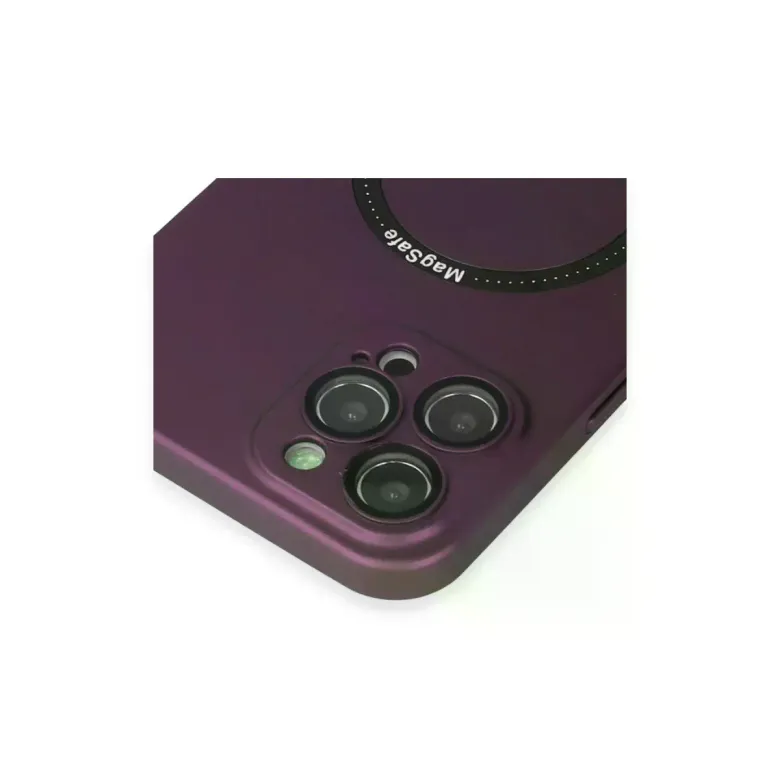 iPhone 12 Pro Kılıf Jack Magneticsafe Lens Silikon - Mürdüm