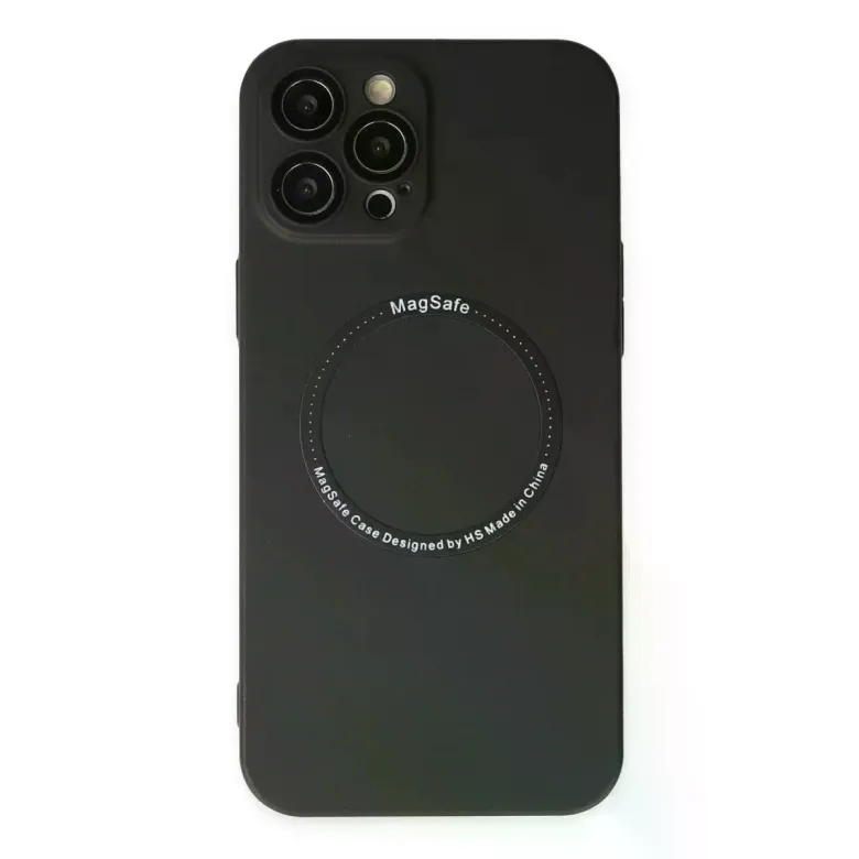 iPhone 12 Pro Kılıf Jack Magneticsafe Lens Silikon - Siyah