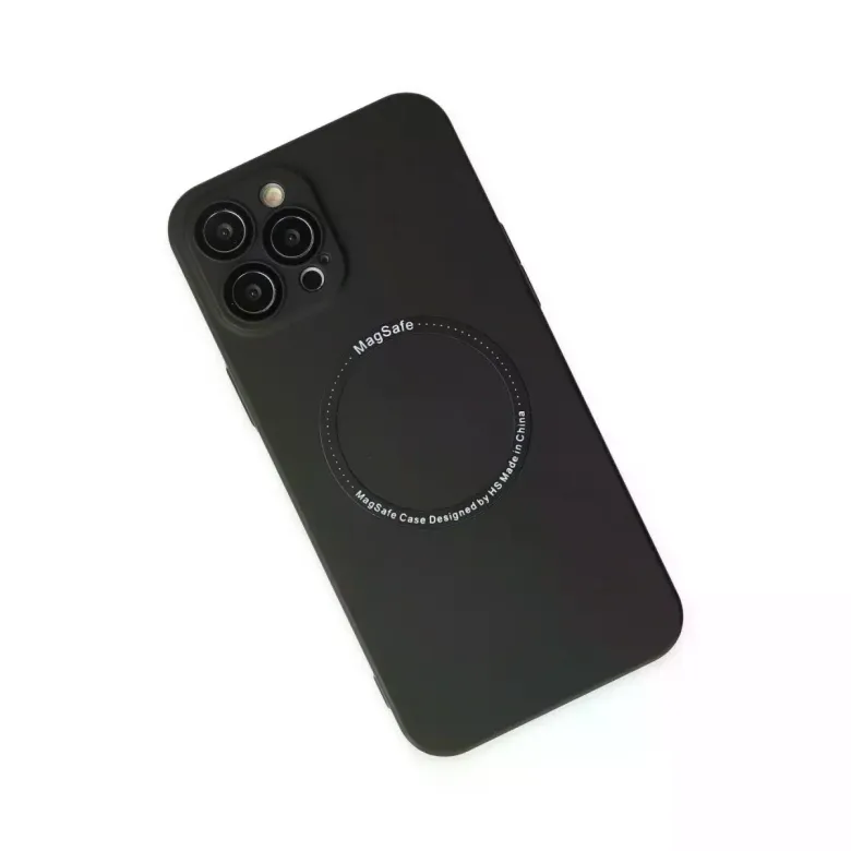 iPhone 12 Pro Kılıf Jack Magneticsafe Lens Silikon - Siyah