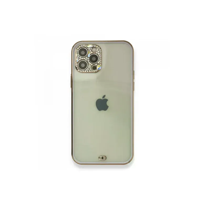 iPhone 12 Pro Kılıf Liva Taşlı Silikon - Mor