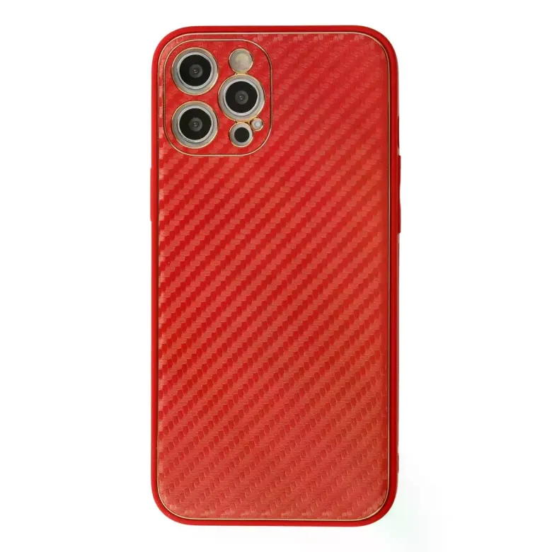 iPhone 12 Pro Max Kılıf Coco Karbon Silikon - Kırmızı