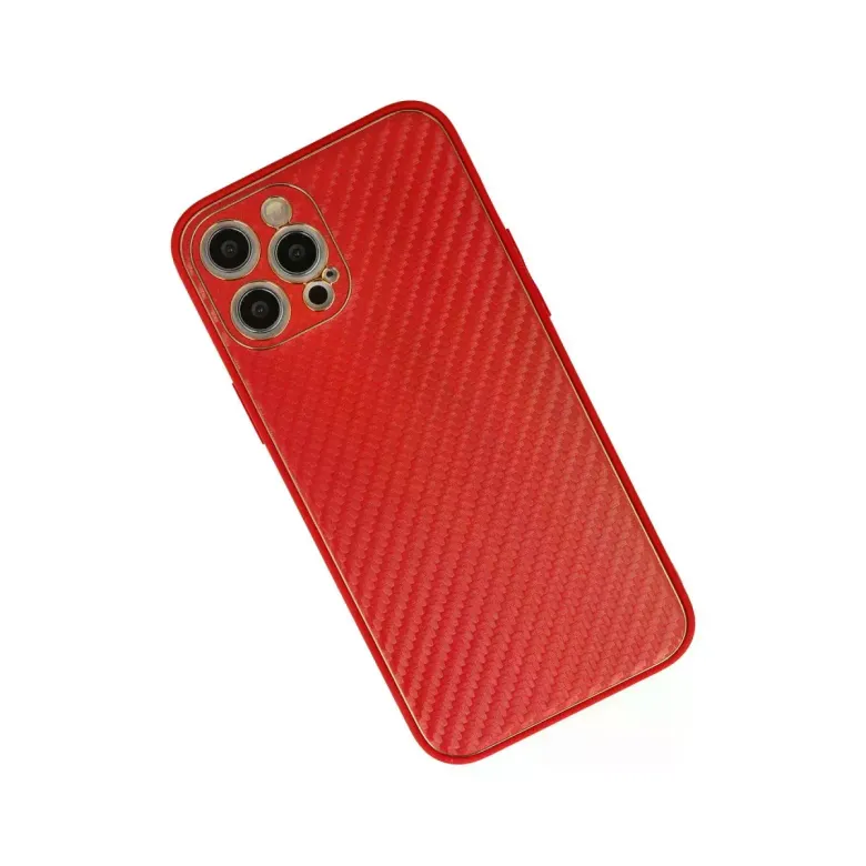 iPhone 12 Pro Max Kılıf Coco Karbon Silikon - Kırmızı