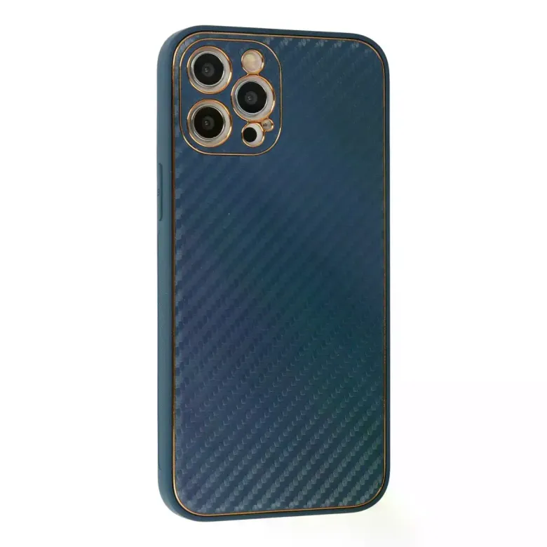 iPhone 12 Pro Max Kılıf Coco Karbon Silikon - Mavi