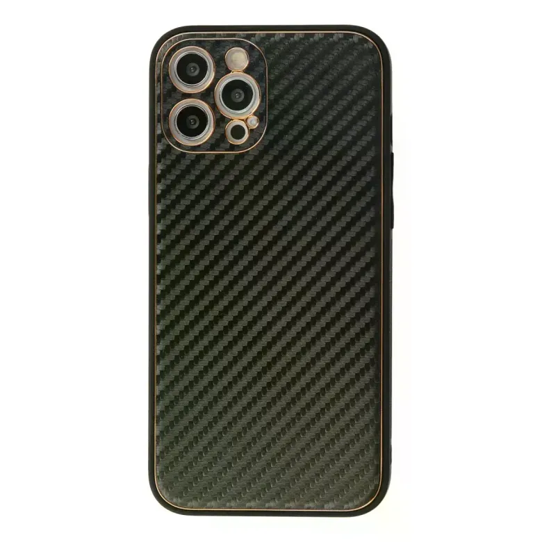 iPhone 12 Pro Max Kılıf Coco Karbon Silikon - Siyah