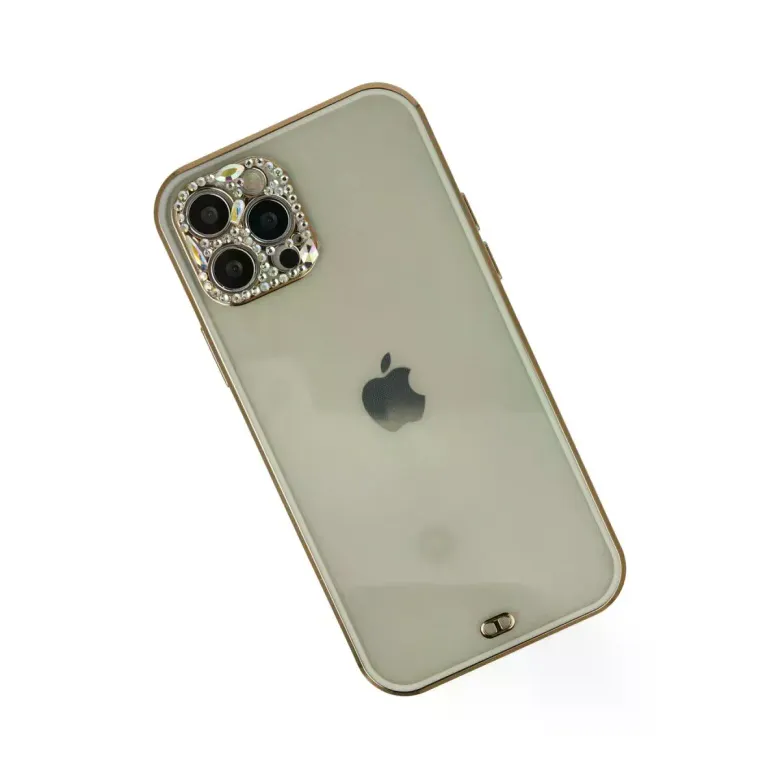 iPhone 12 Pro Max Kılıf Liva Taşlı Silikon - Beyaz