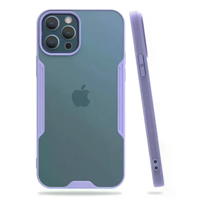 İphone 12 Pro Max Kılıf Platin Silikon - Lila