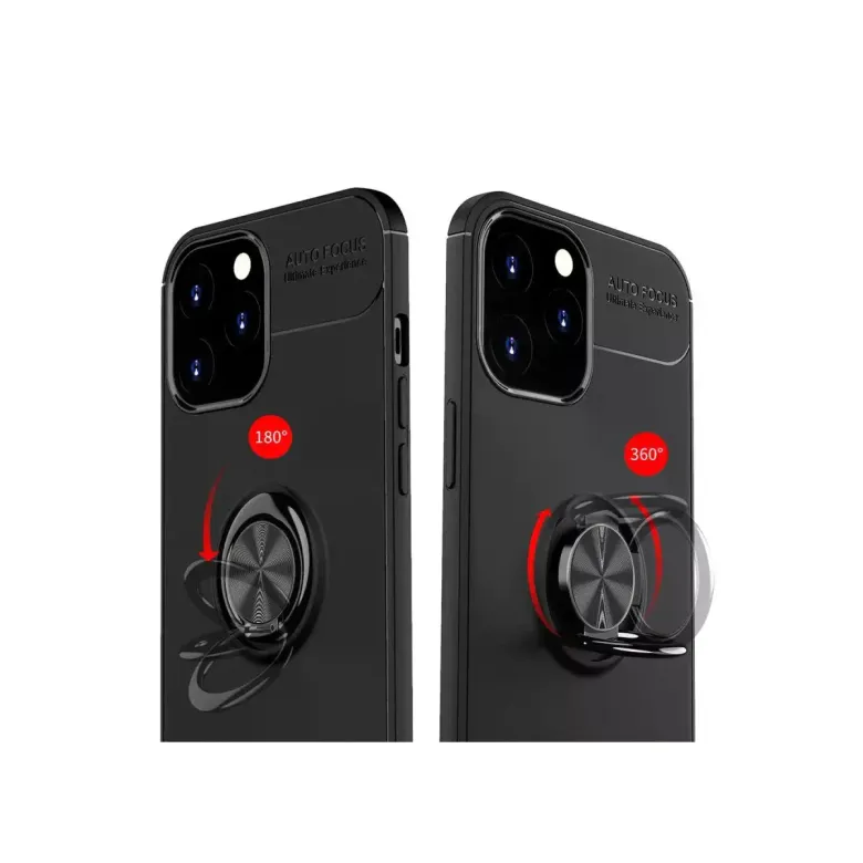 İphone 12 Pro Max Kılıf Range Yüzüklü Silikon - Kırmızı