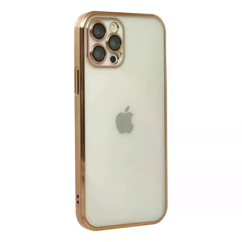 iPhone 12 Pro Max Kılıf Razer Lensli Silikon - Gold