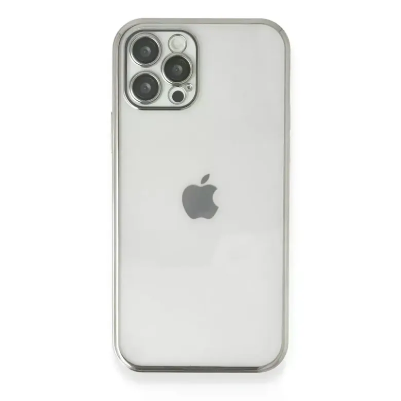 iPhone 12 Pro Max Kılıf Razer Lensli Silikon - Gümüş