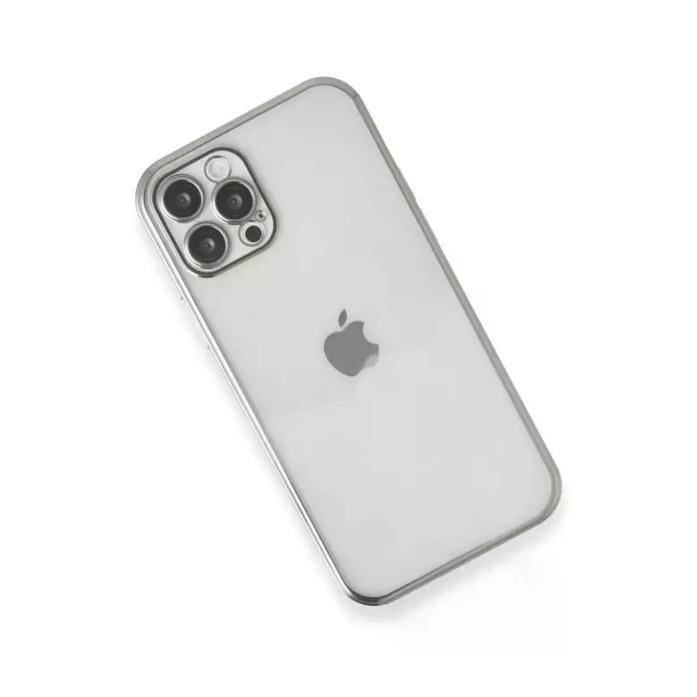 iPhone 12 Pro Max Kılıf Razer Lensli Silikon - Gümüş