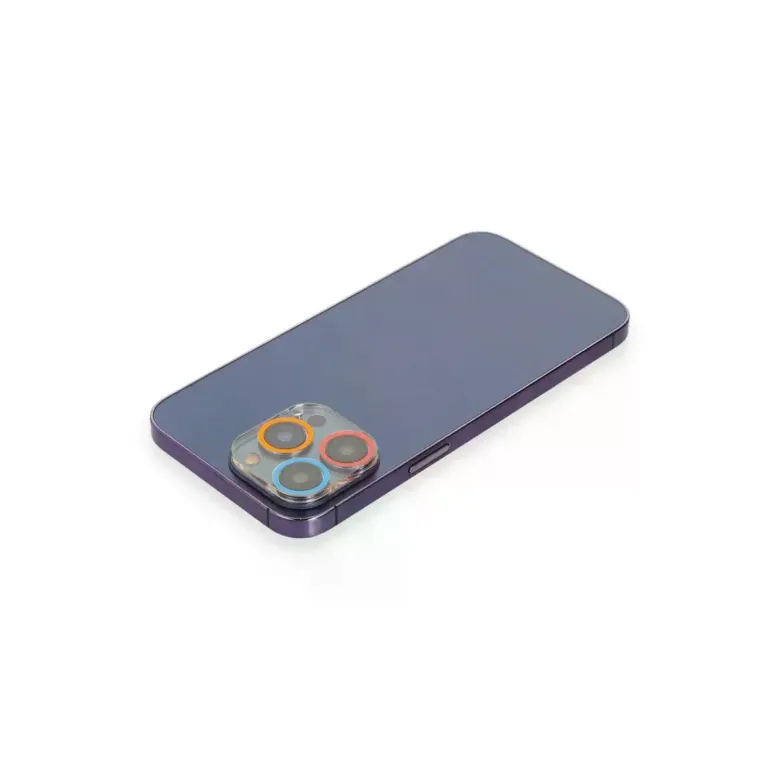 İphone 12 Pro Max Renkli Kamera Lens Koruma Cam - Pembe-mavi