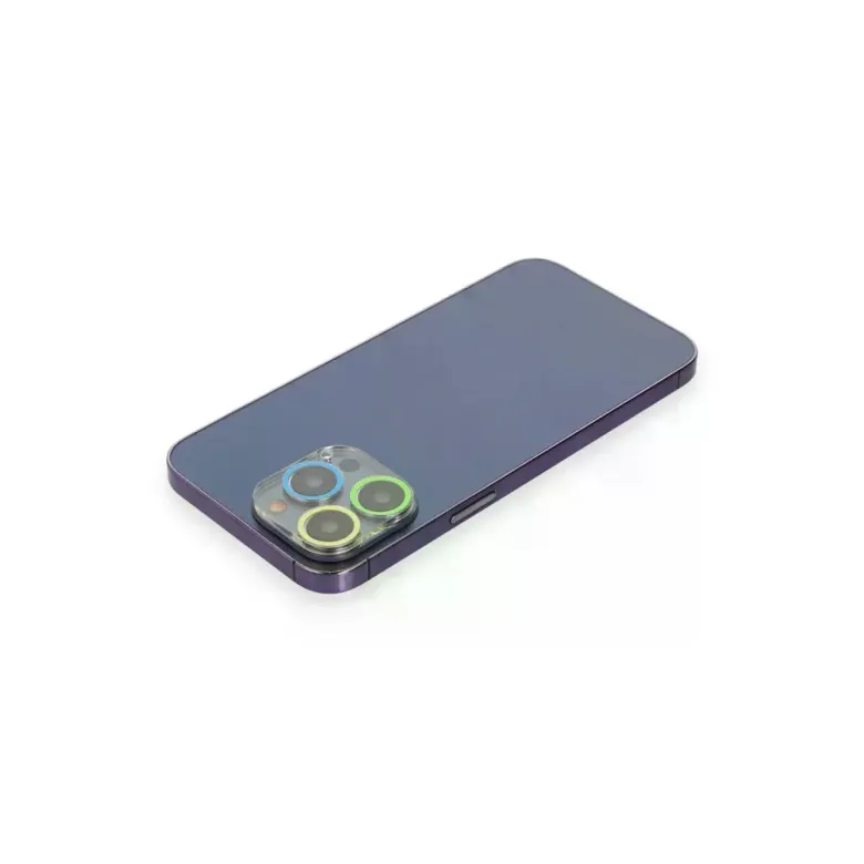 İphone 12 Pro Max Renkli Kamera Lens Koruma Cam - Yeşil-sarı