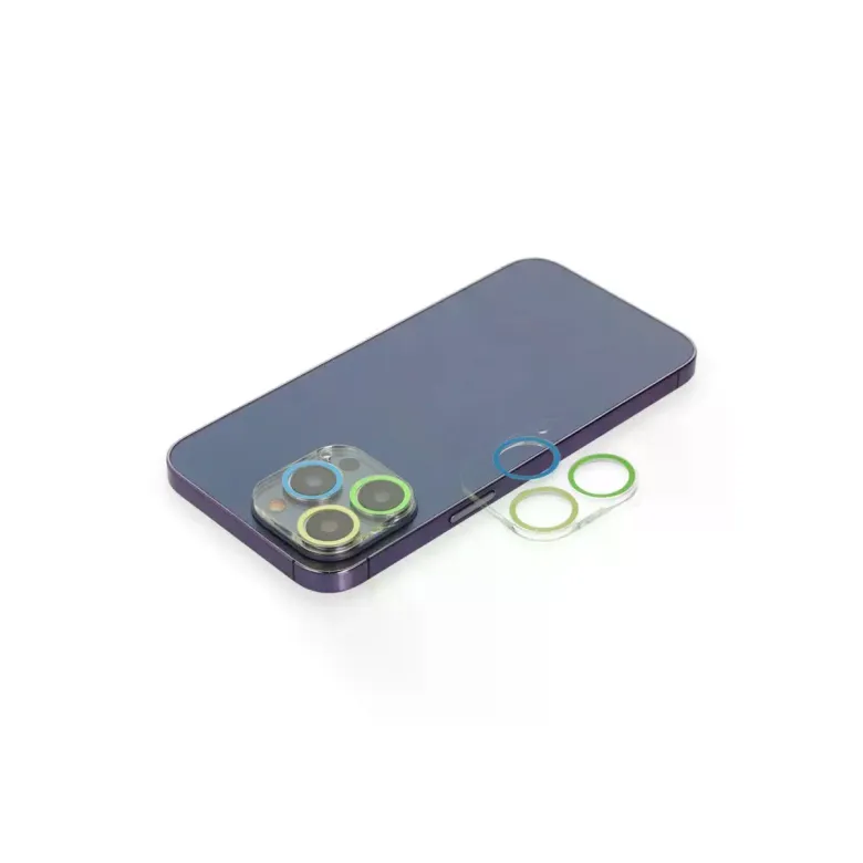İphone 12 Pro Renkli Kamera Lens Koruma Cam - Yeşil-sarı