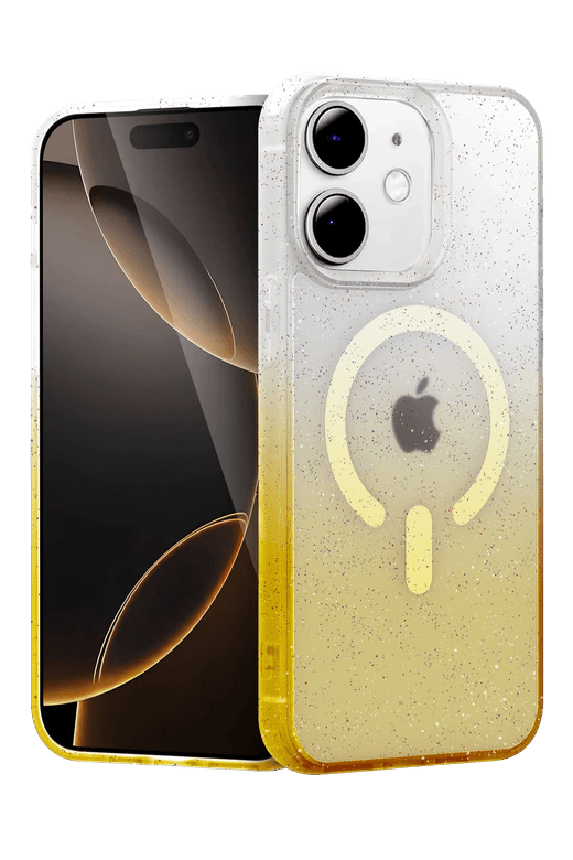 iPhone 12 Pummel Shiny Magsafe Kapak - Gold