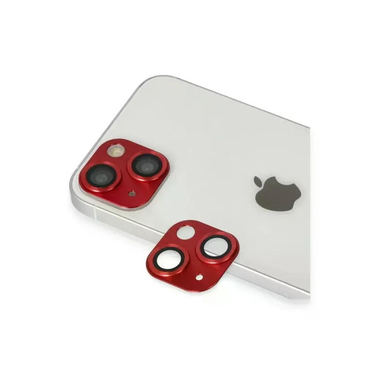 İphone 13 Pers Alüminyum Kamera Lens - Kırmızı