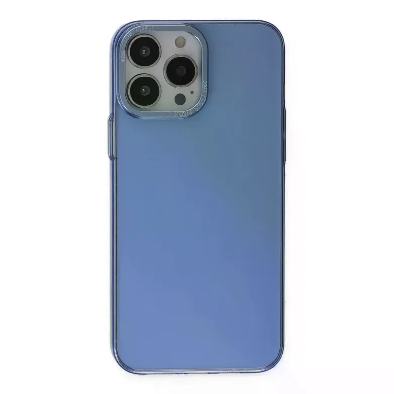 iPhone 13 Pro Kılıf Anka PC Sert Metal Kapak - Mavi