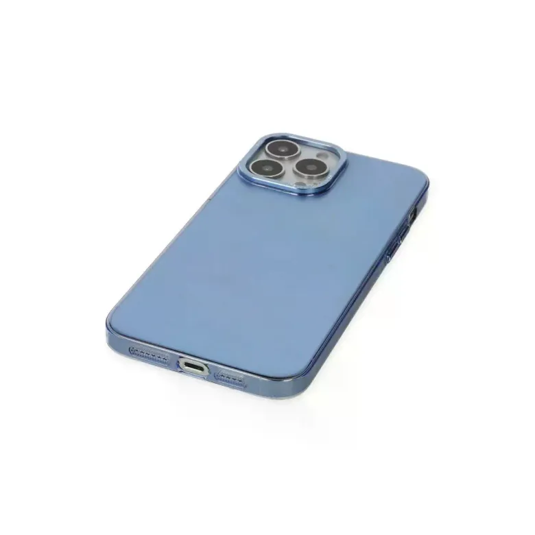 iPhone 13 Pro Kılıf Anka PC Sert Metal Kapak - Mavi