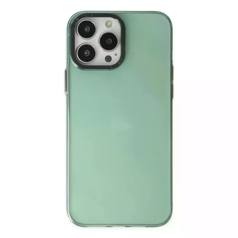 iPhone 13 Pro Kılıf Anka PC Sert Metal Kapak - Yeşil