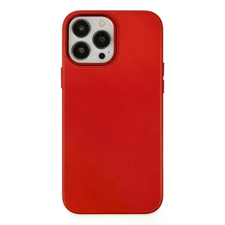 iPhone 13 Pro Kılıf Asya Deri Silikon - Kırmızı