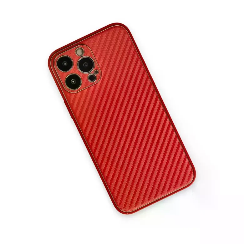 İphone 13 Pro Kılıf Coco Karbon Silikon - Kırmızı