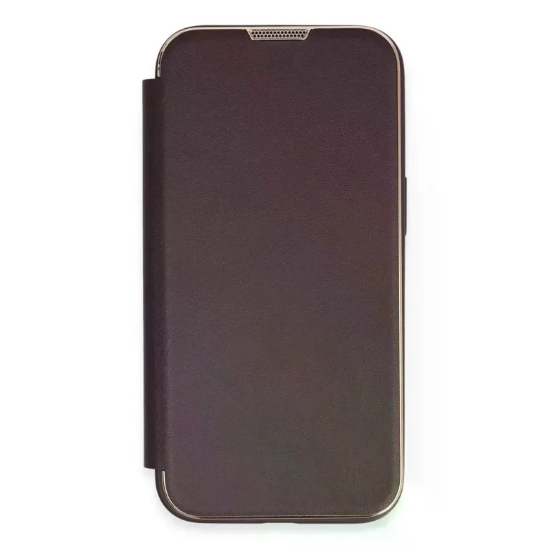 iPhone 13 Pro Kılıf Dolpin Kapaklı - Derin Mor