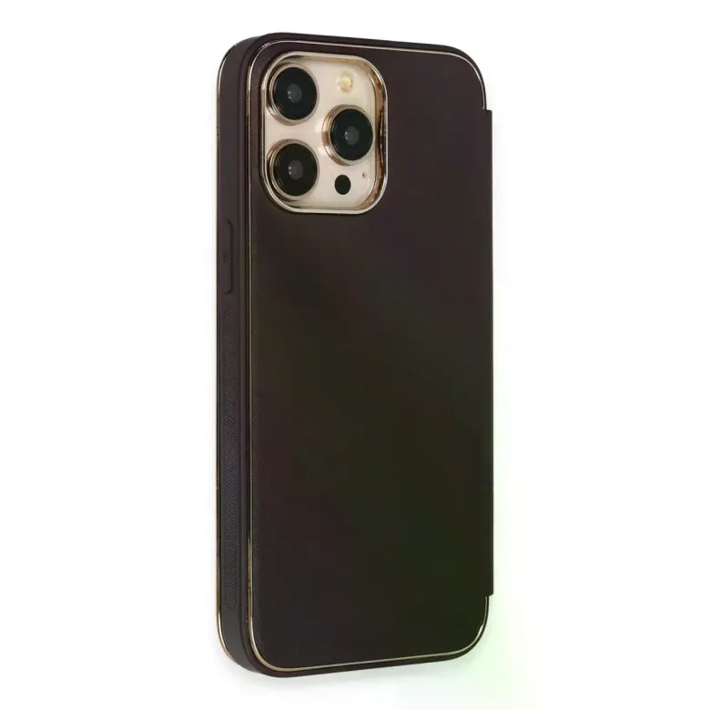 iPhone 13 Pro Kılıf Dolpin Kapaklı - Derin Mor