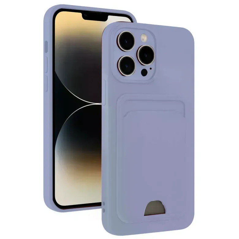 İphone 13 Pro Kılıf Kelvin Kartvizitli Silikon - Lila