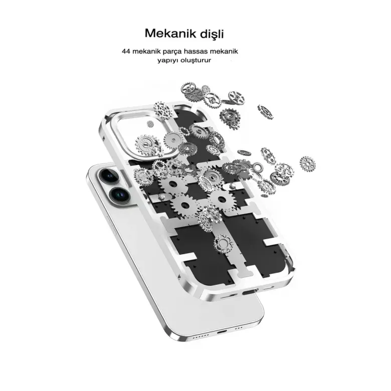 iPhone 13 Pro Kılıf Mekanik Bumper Kapak - Derin Mor