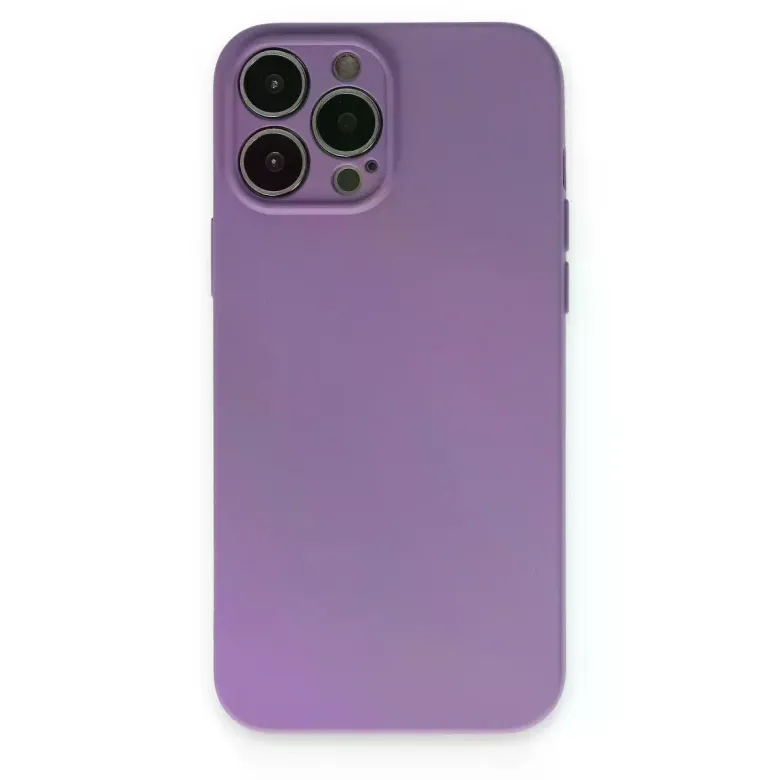 İphone 13 Pro Kılıf Nano İçi Kadife Silikon - Koyu Lila