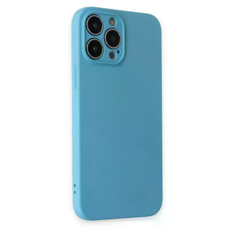 İphone 13 Pro Kılıf Nano İçi Kadife Silikon - Mavi