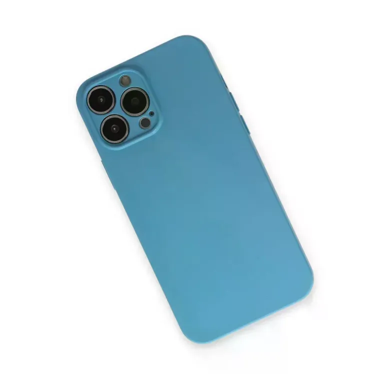 İphone 13 Pro Kılıf Nano İçi Kadife Silikon - Mavi
