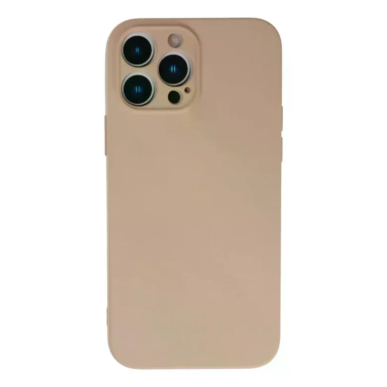 İphone 13 Pro Kılıf Nano İçi Kadife Silikon - Pudra