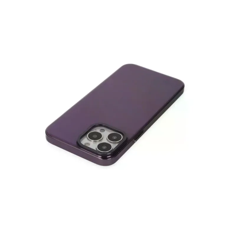 iPhone 13 Pro Max Kılıf Anka PC Sert Metal Kapak - Mor