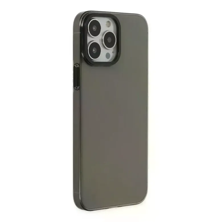 iPhone 13 Pro Max Kılıf Anka PC Sert Metal Kapak - Siyah