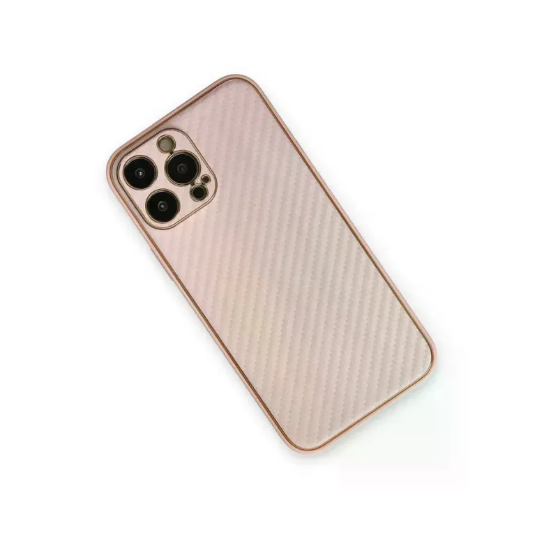 İphone 13 Pro Max Kılıf Coco Karbon Silikon - Pembe