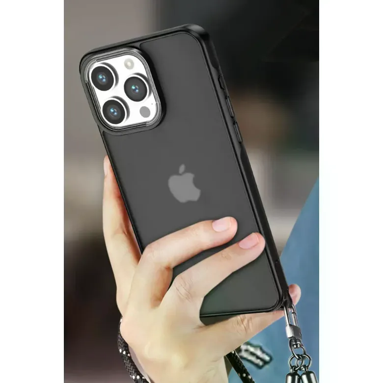 İphone 13 Pro Max Kılıf Elegant Kapak - Siyah