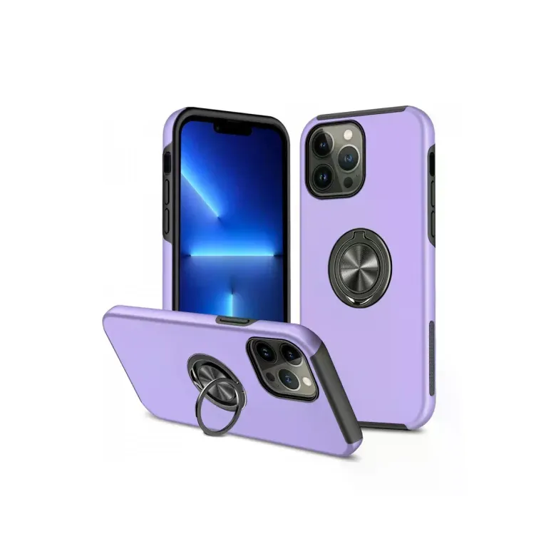 iPhone 13 Pro Max Kılıf Elit Yüzüklü Kapak - Mor