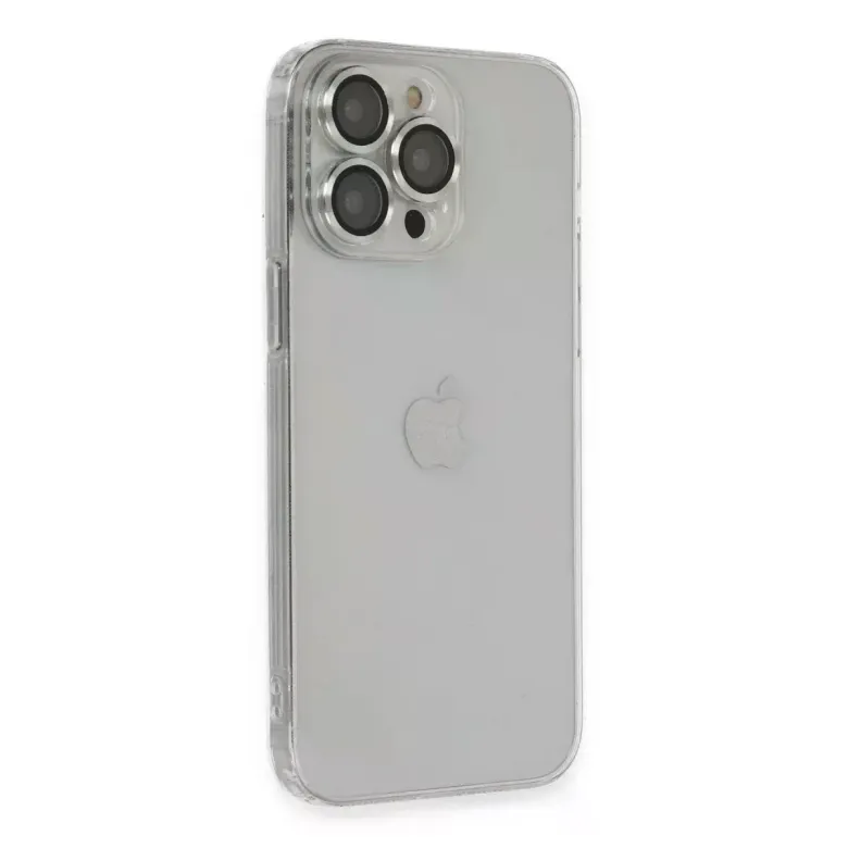 iPhone 13 Pro Max Kılıf Luko Lens Silikon - Gümüş