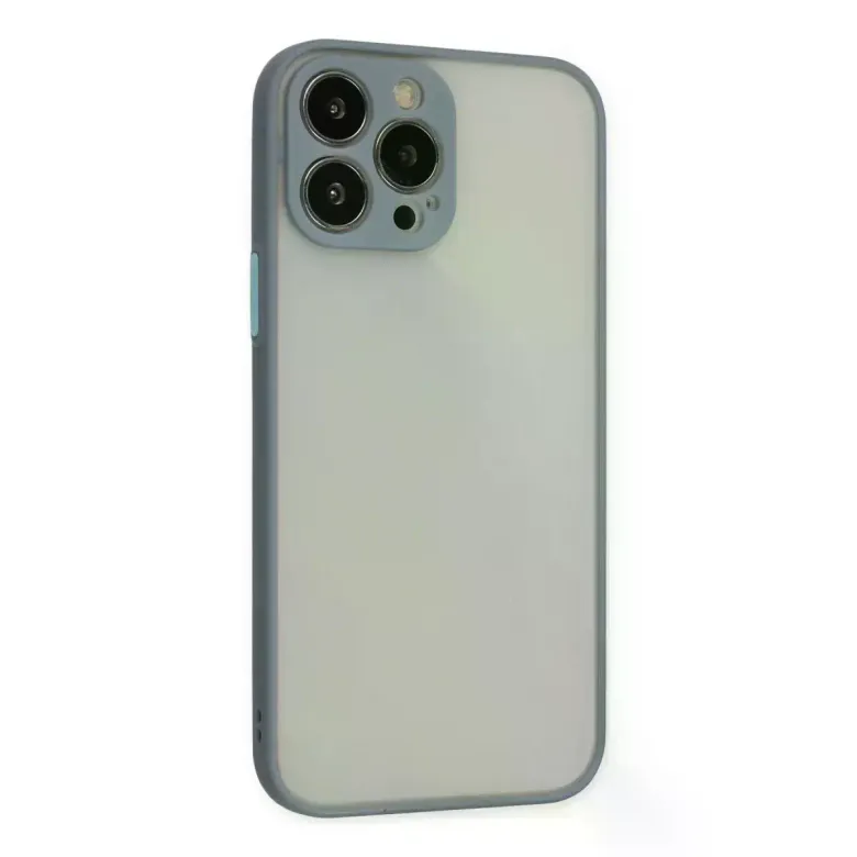 İphone 13 Pro Max Kılıf Montreal Silikon Kapak - Gri