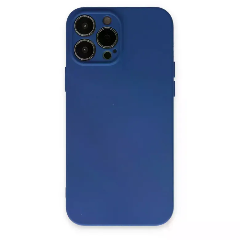 İphone 13 Pro Max Kılıf Nano İçi Kadife Silikon - Lacivert