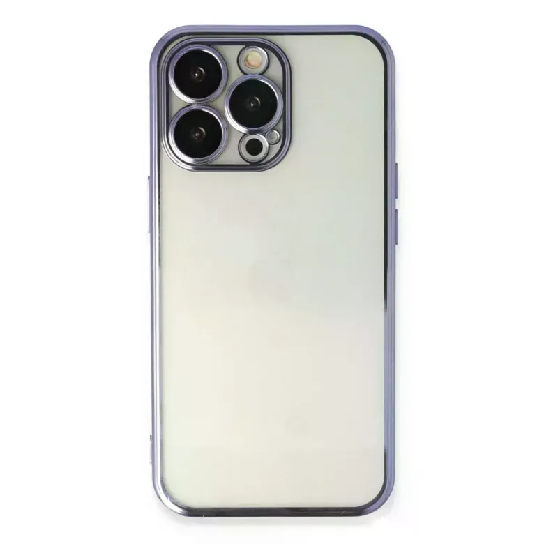 İphone 13 Pro Max Kılıf Razer Lensli Silikon - Mor