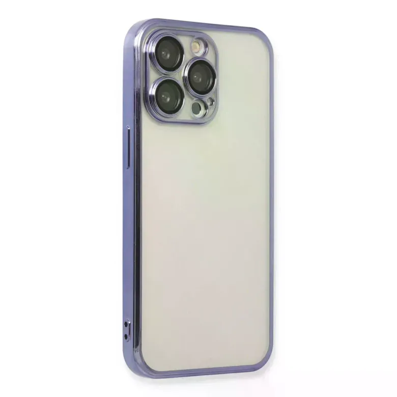 İphone 13 Pro Max Kılıf Razer Lensli Silikon - Mor