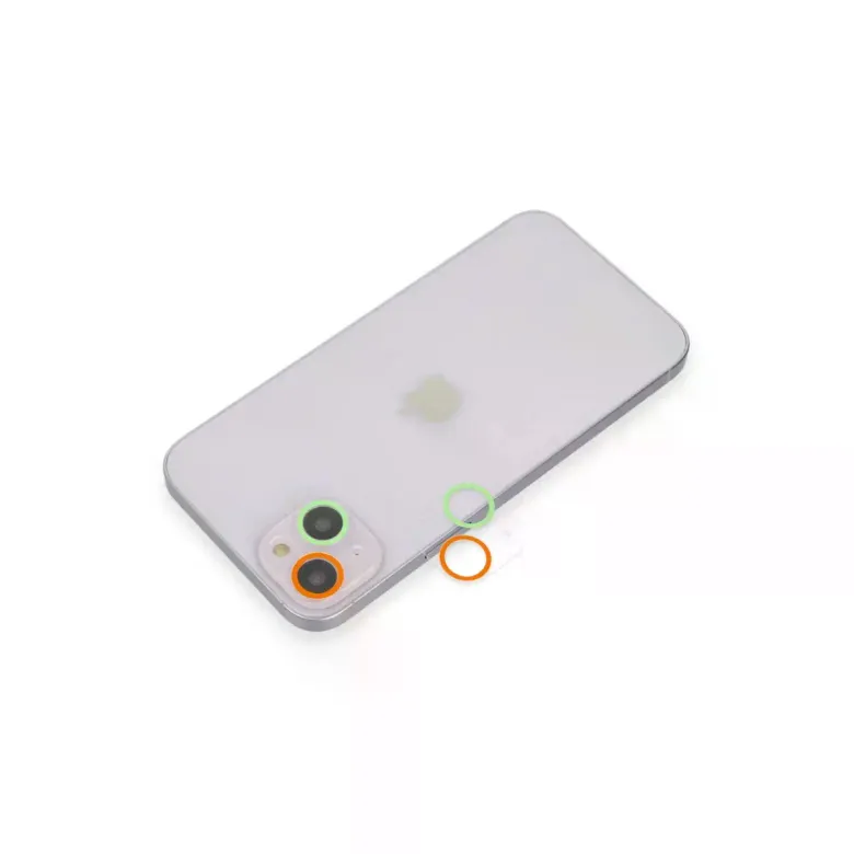 İphone 13 Renkli Kamera Lens Koruma Cam - Turuncu-yeşil